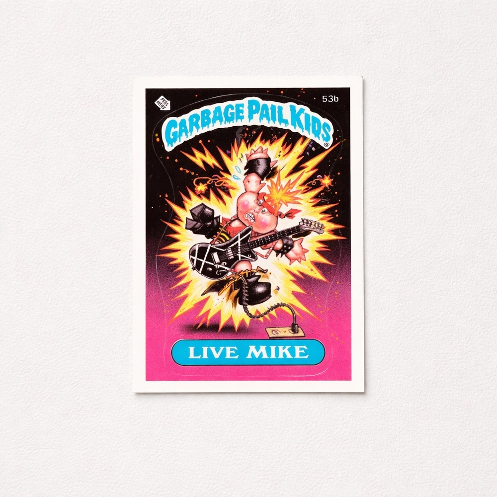 1985 Garbage Pail Kids Live Mike trading card 53b